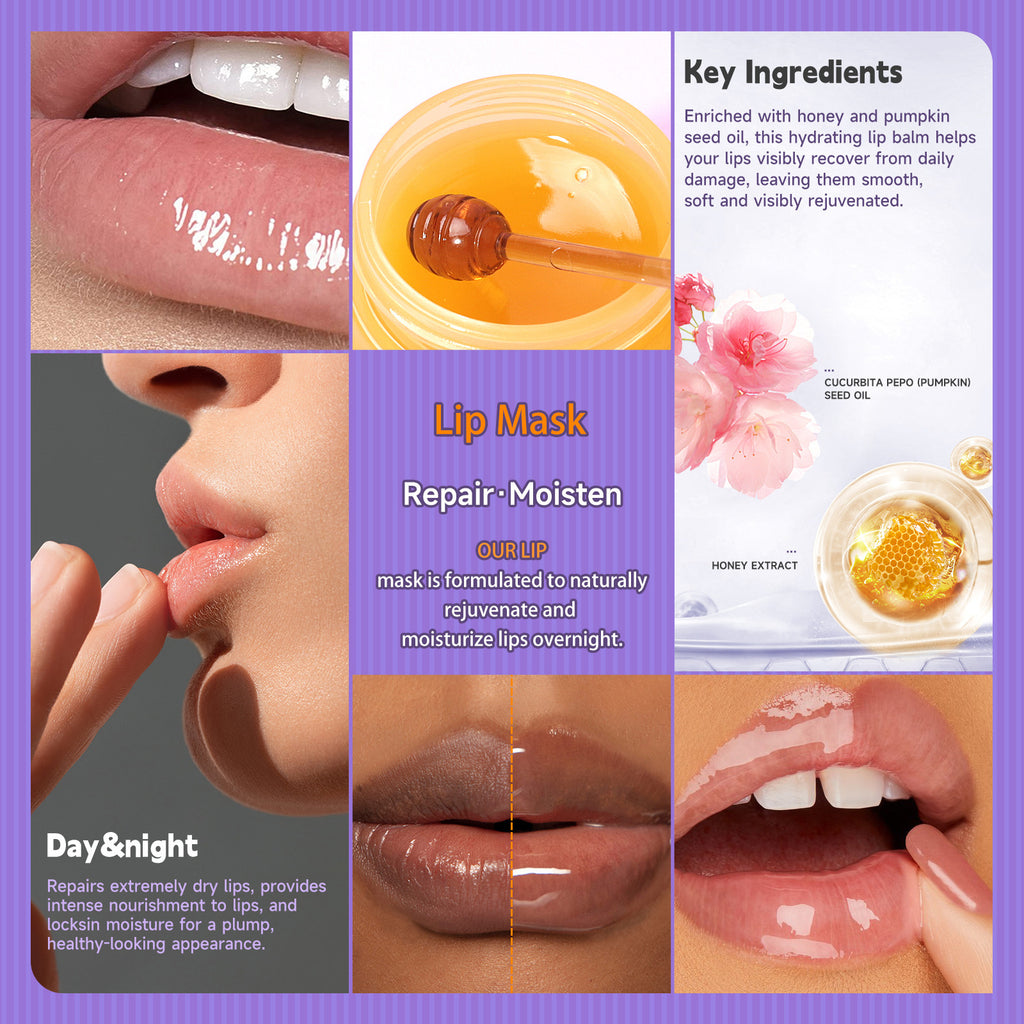 Sakura & Honey Lip Care Set – Exfoliating Scrub & Nourishing Lip Treatment